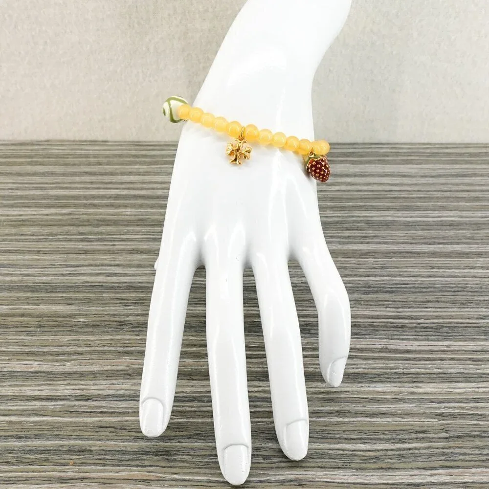 Tory Burch Women's Roxanne Beaded Tassel Bracelet Yellow OS